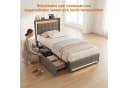 PXloue Polsterbett LED mit USB-Anschluss und Stauraum Grau Bild 4