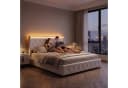 Furnishings Home Polsterbett mit LED, Stauraum & USB-Anschluss Beige Bild 3