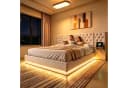 Furnishings Home Polsterbett 140x200 cm mit LED Licht und Bettkasten Beige Bild 1