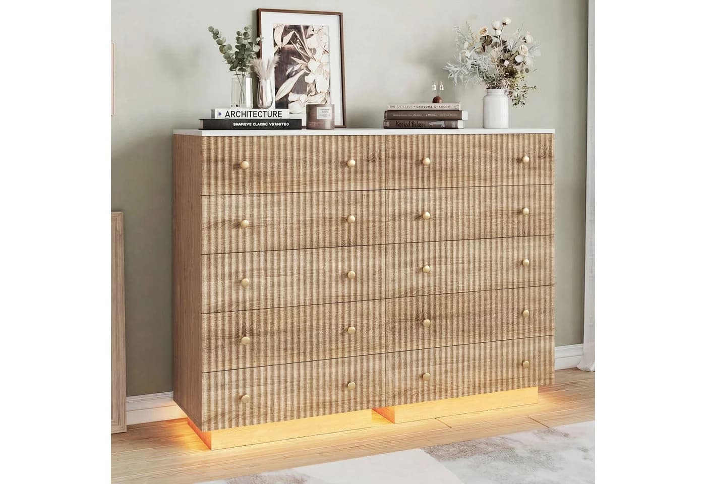 Furnishings Home Kommode mit 5 Schubladen und LED-Beleuchtung - Bild 2