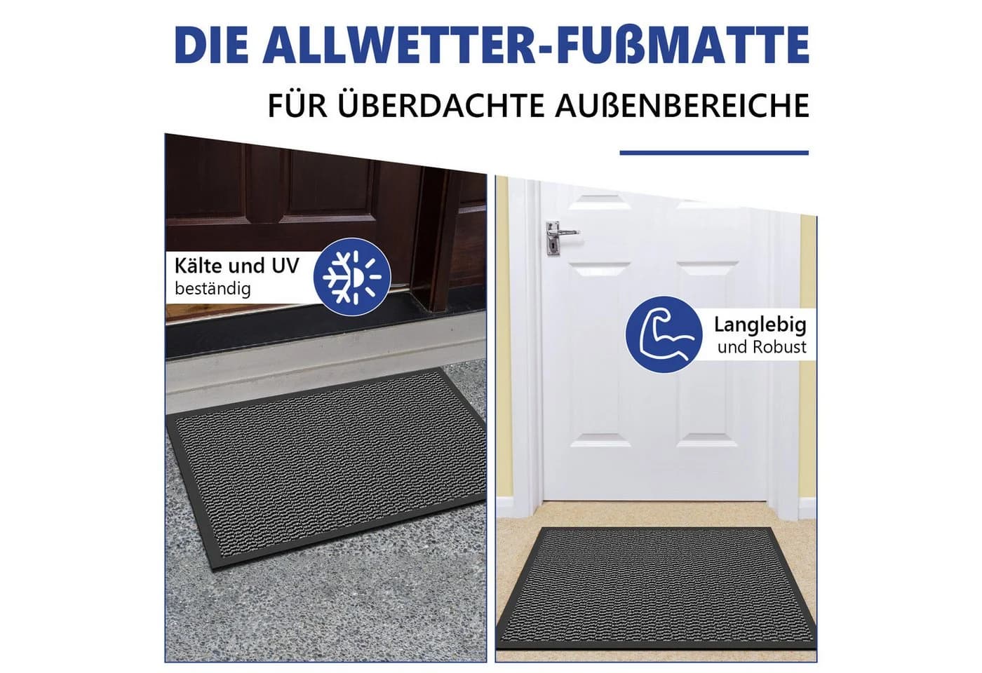 SunJas Fußmatte Grau Rutschfest Polyester - Bild 5