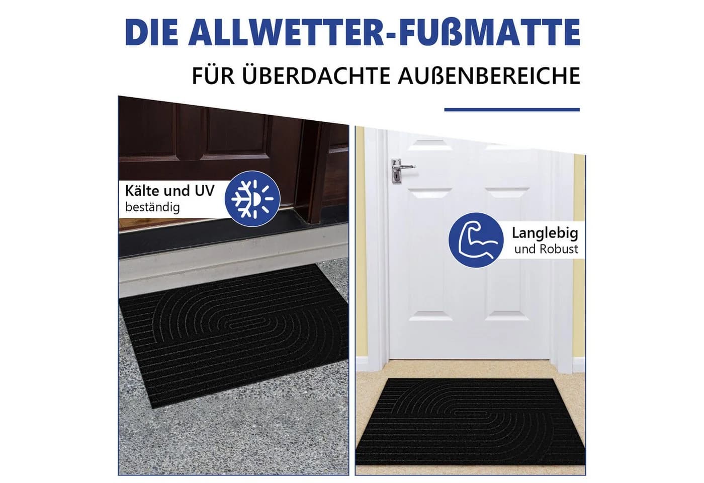 SunJas Rutschfeste Fußmatte Schwarz/Braun Schmutzfangmatte - Bild 5