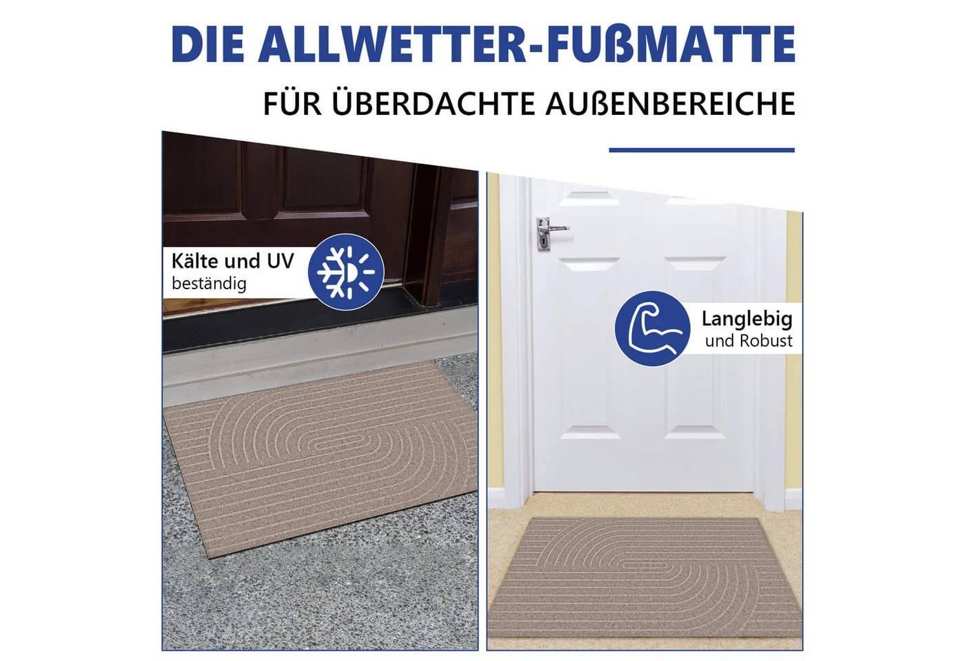 SunJas Rutschfeste Fußmatte Innen Außen Braun Schwarz - Bild 5