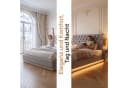 PXloue Polsterbett Chesterfield Design mit LED-Beleuchtung und Bettkasten Bild 3