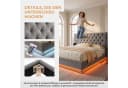 PXloue Polsterbett Chesterfield mit LED & Bettkasten Leinen 140x200 Bild 5
