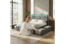 Gdood LED Polsterbett 180x200 grau mit Stauraum und RGB-Beleuchtung Bild 1