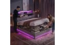 Gdood LED Polsterbett Grau mit Bettkasten und USB-Ladefunktion Bild 3