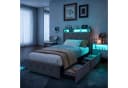 Furnishings Home Polsterbett LED Grau mit Stauraum Bild 2
