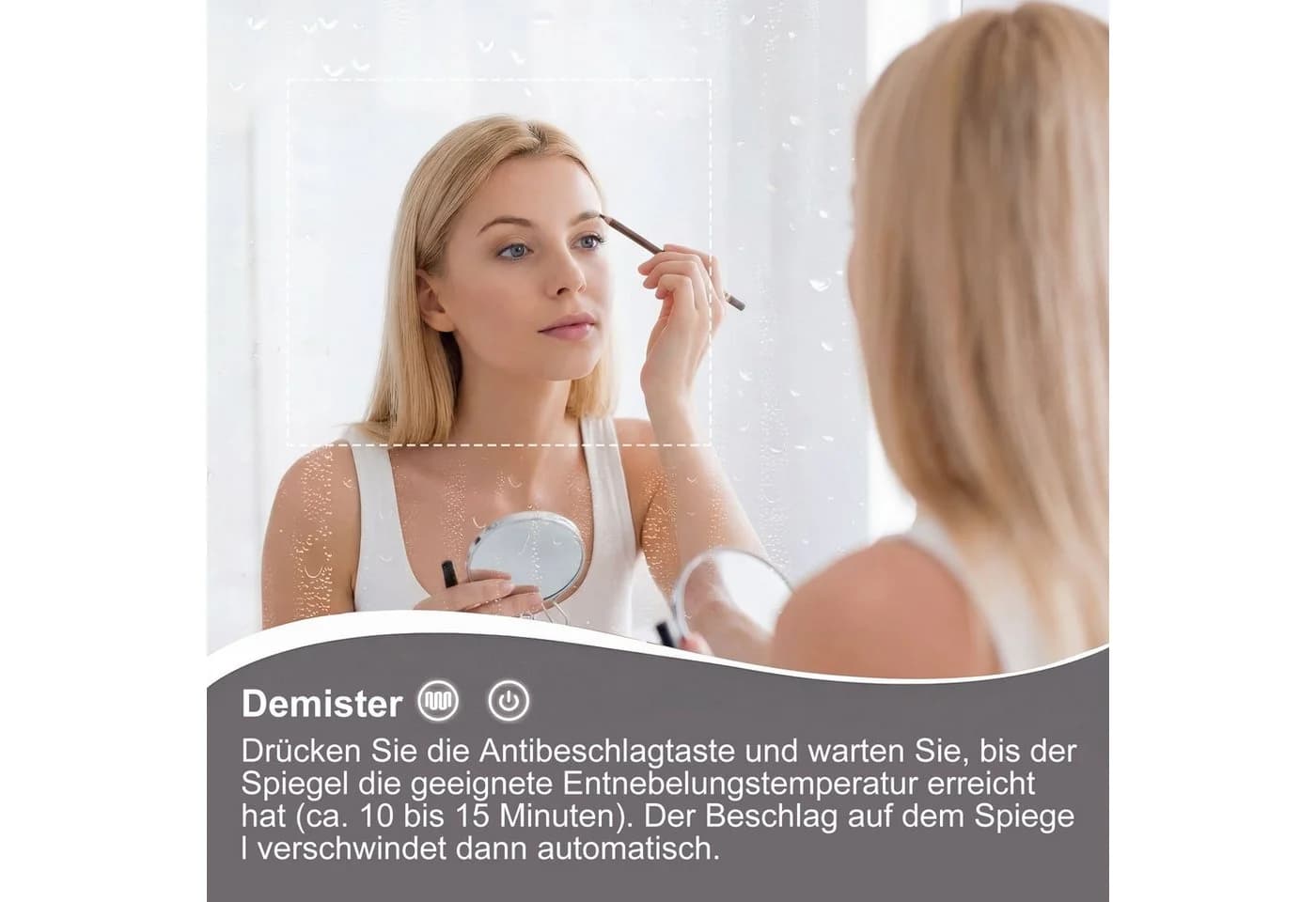 Gdood Badezimmerspiegelschrank mit LED, Touchschalter & Steckdosen