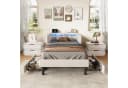 PXloue Polsterbett mit LED, Samt, Ausziehbett beige Bild 5