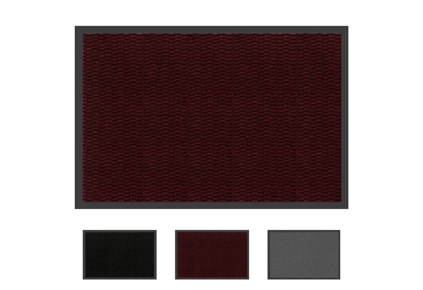 SunJas Fußmatte rutschfest Polyester modern rot/grau/schwarz - Bild 2