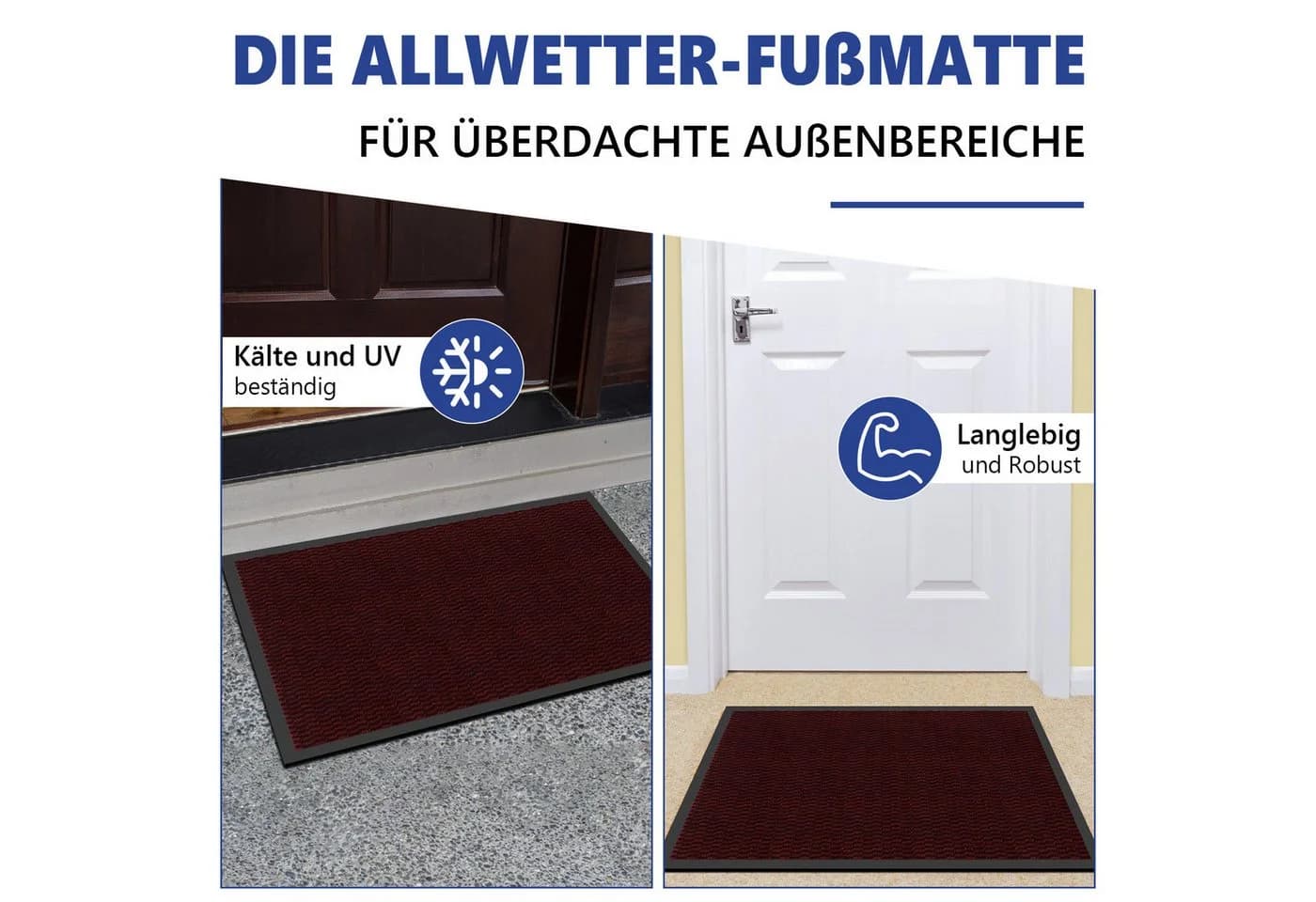 SunJas Fußmatte rutschfest Polyester modern rot/grau/schwarz - Bild 5