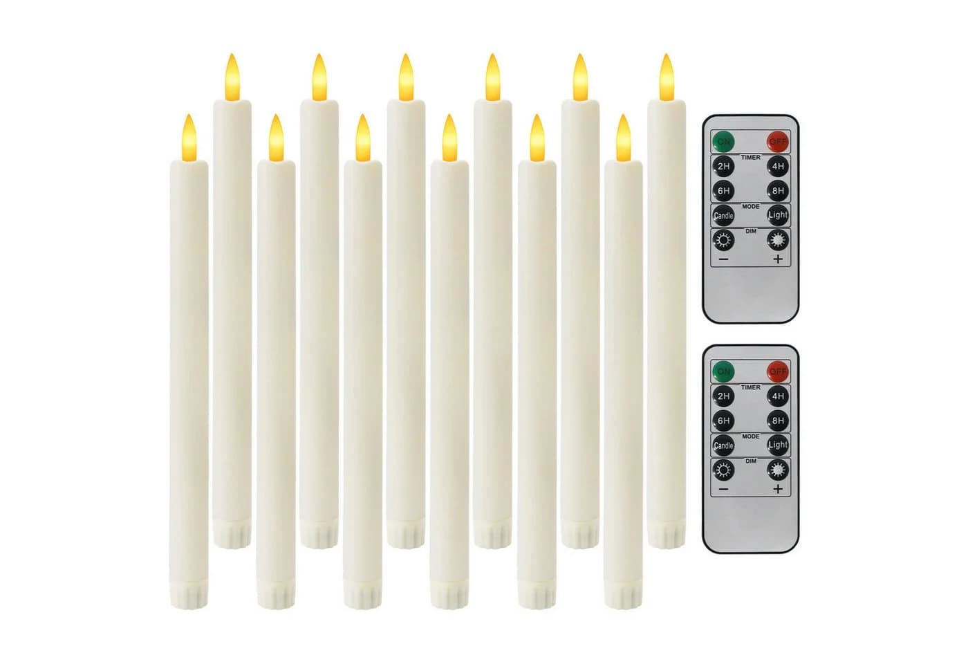 OZAVO LED-Stabkerzen 6/12er Pack mit Fernbedienung & Timer, Dimmbar, Warmweiß - Bild 2