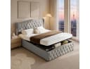 Simurq Polsterbett Chesterfield Grau Leinen Bettkasten Bild 2