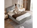 Simurq Polsterbett Chesterfield Grau Leinen Bettkasten Bild 3
