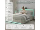 Simurq Polsterbett Beige LED-Kopfteil 4 Schubladen USB Bild 3
