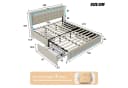 Simurq Polsterbett Beige LED-Kopfteil 4 Schubladen USB Bild 4