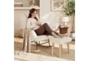 Simurq Schaukelstuhl mit Hocker Beige Teddy-Stoff gepolstert Bild 3