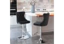 IDEASY Samt-Barhocker 2er Set höhenverstellbar 360° drehbar Chrom Schwarz/Silber Bild 1