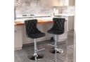 IDEASY Samt-Barhocker 2er Set höhenverstellbar 360° drehbar Chrom Schwarz/Silber Bild 2