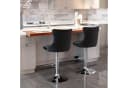 IDEASY Samt-Barhocker 2er Set höhenverstellbar 360° drehbar Chrom Schwarz/Silber Bild 3