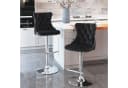 IDEASY Samt-Barhocker 2er Set höhenverstellbar 360° drehbar Chrom Schwarz/Silber Bild 4