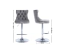 IDEASY Samt-Barhocker 2er Set höhenverstellbar 360° drehbar Chrom Schwarz/Silber Bild 5