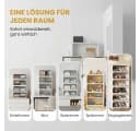 PXloue Schuhschrank Weiß Klappbar 6 Fächer Kunststoff Bild 4