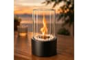 ZMH Tischfeuer Schwarz mit Glaszylinder und Windschutz Bild 1