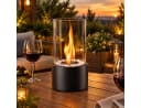 ZMH Tischfeuer Schwarz mit Glaszylinder und Windschutz Bild 2