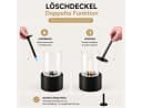 ZMH Tischfeuer Schwarz mit Glaszylinder und Windschutz Bild 3