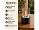 ZMH Tischfeuer Schwarz mit Glaszylinder und Windschutz Bild 5
