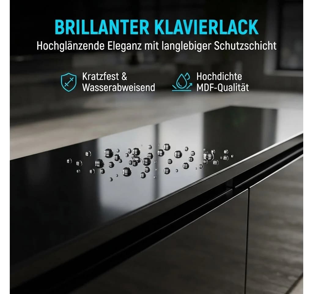 PXloue TV-Schwarz Weiß Hochglanz LED Steckdosen - Bild 4