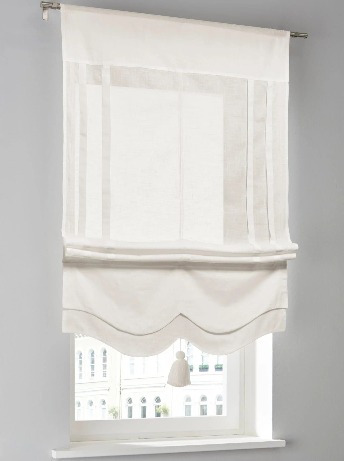 Raffrollo HEINE HOME Gr. 4, sanftes Weiß, Blickdicht, 100% Baumwolle