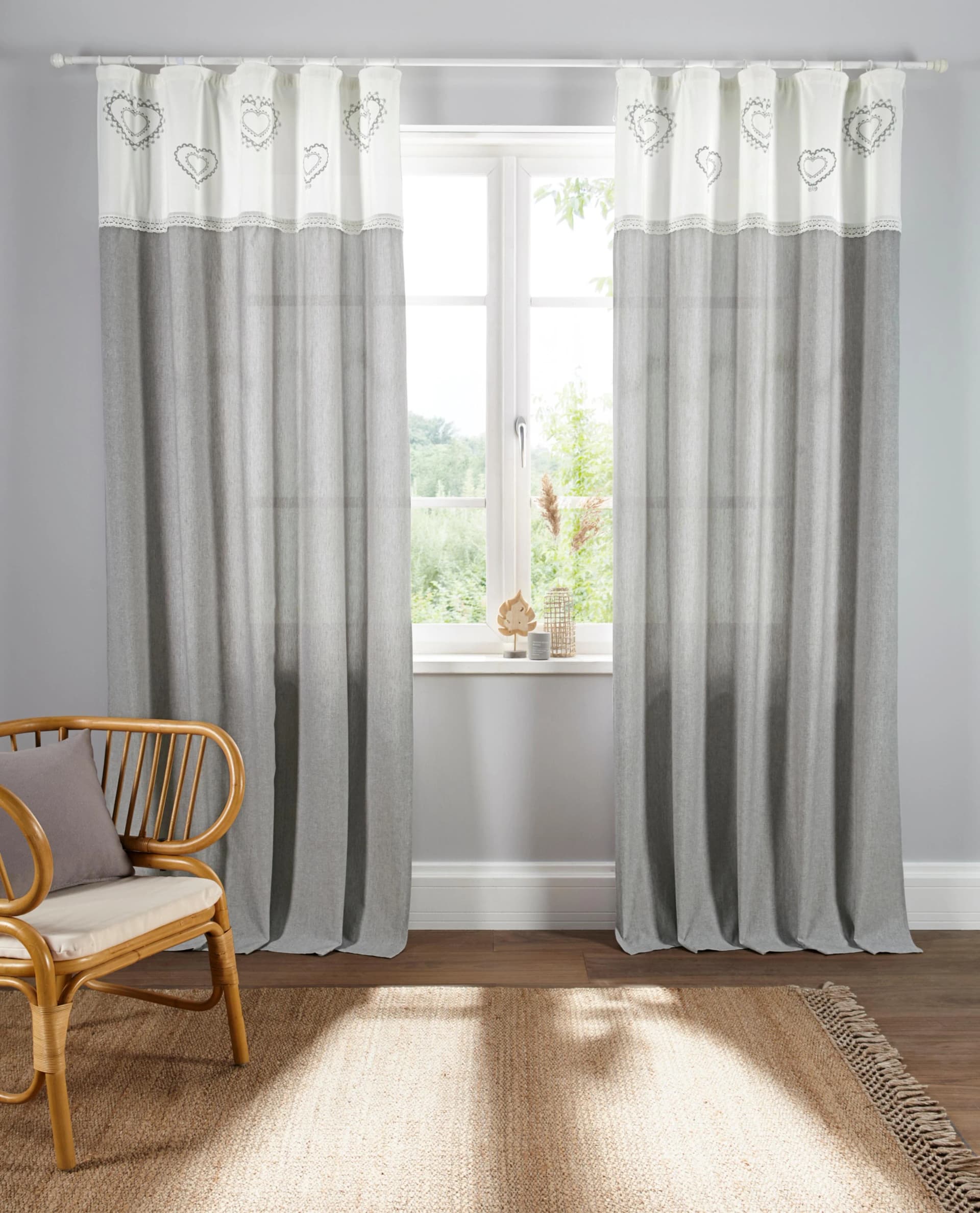OTTO HOME Gardine Louis Grau 100% Bio-Baumwolle