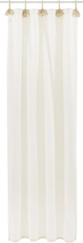 LeGer Home Gardine Jada Weiß Bio-Baumwolle Schlaufen blickdicht