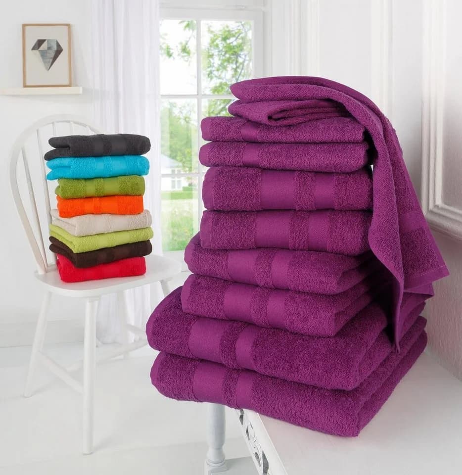 OTTO home Handtuch Set Vanessa 10-tlg. Beere Walkfrottee
