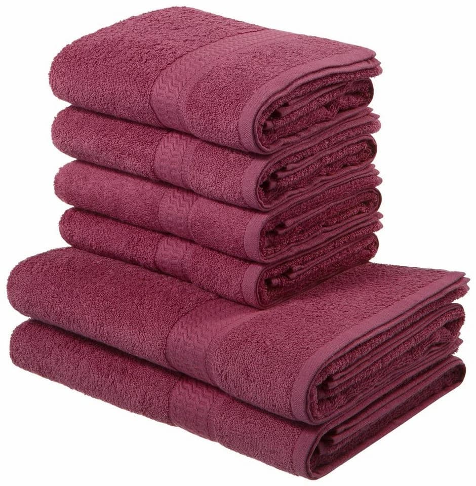 OTTO home Handtuch Set Juna 6-tlg. Rosa 100% Baumwolle - Bild 2