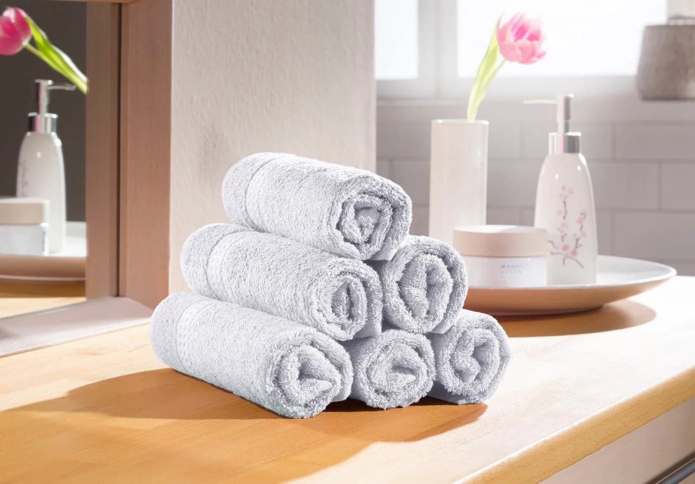 OTTO HOME Gästehandtücher Juna Set 6-tlg. Weiß Baumwolle