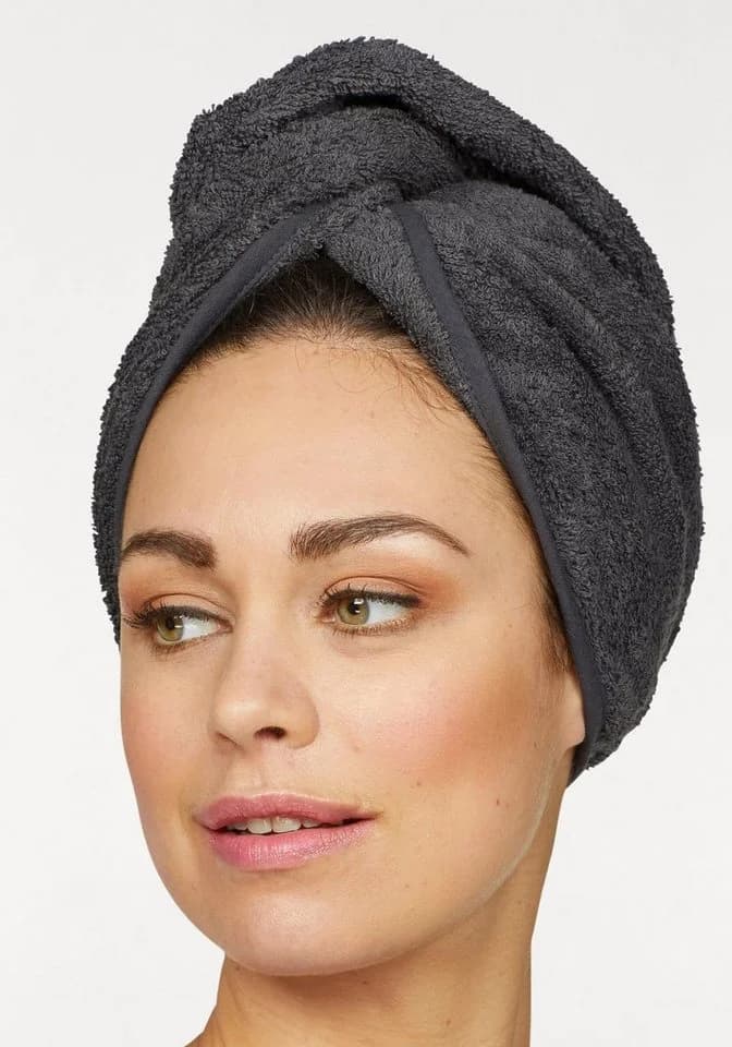 OTTO home Turban-Handtuch Juna Set 2-tlg. Anthrazit 100% Baumwolle - Bild 2