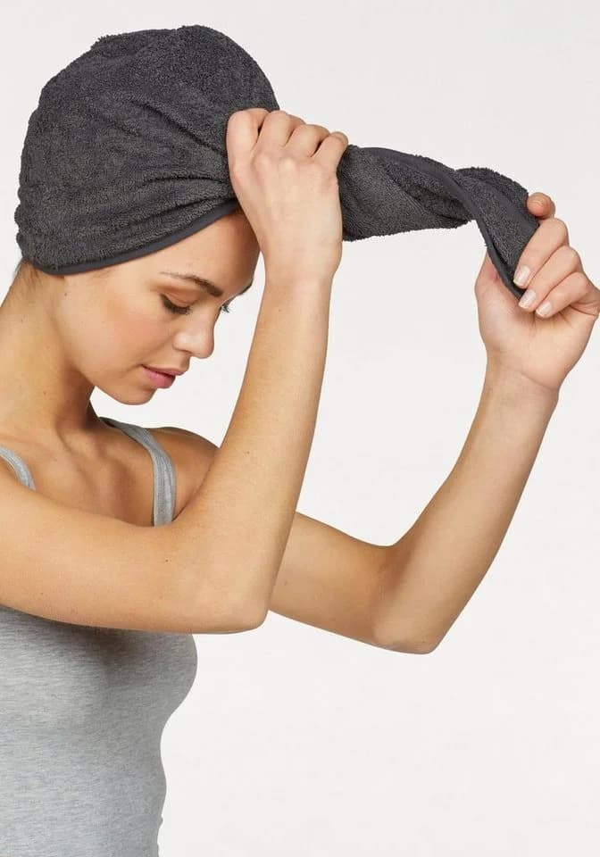 OTTO home Turban-Handtuch Juna Set 2-tlg. Anthrazit 100% Baumwolle - Bild 5
