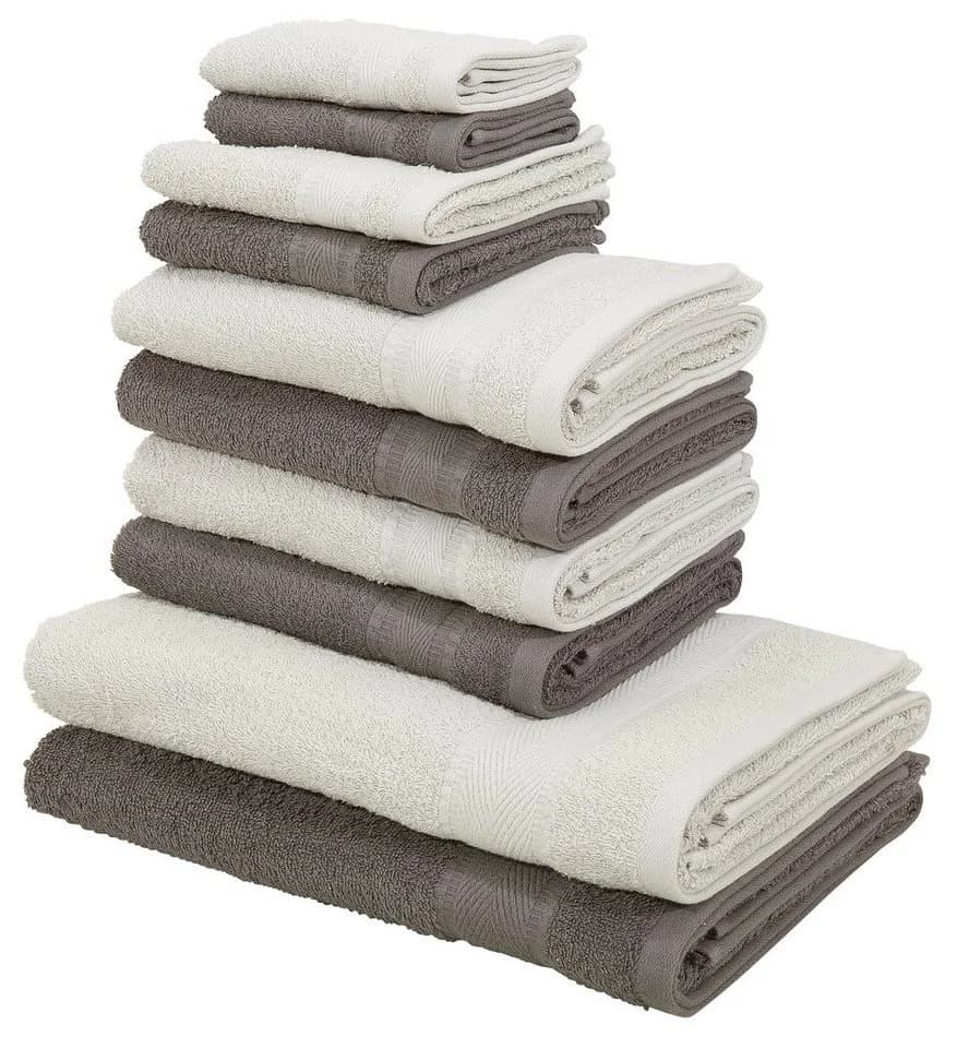 OTTO HOME Handtuch Set Afri 10-tlg. Grau Anthrazit/Hellgrau - Bild 2