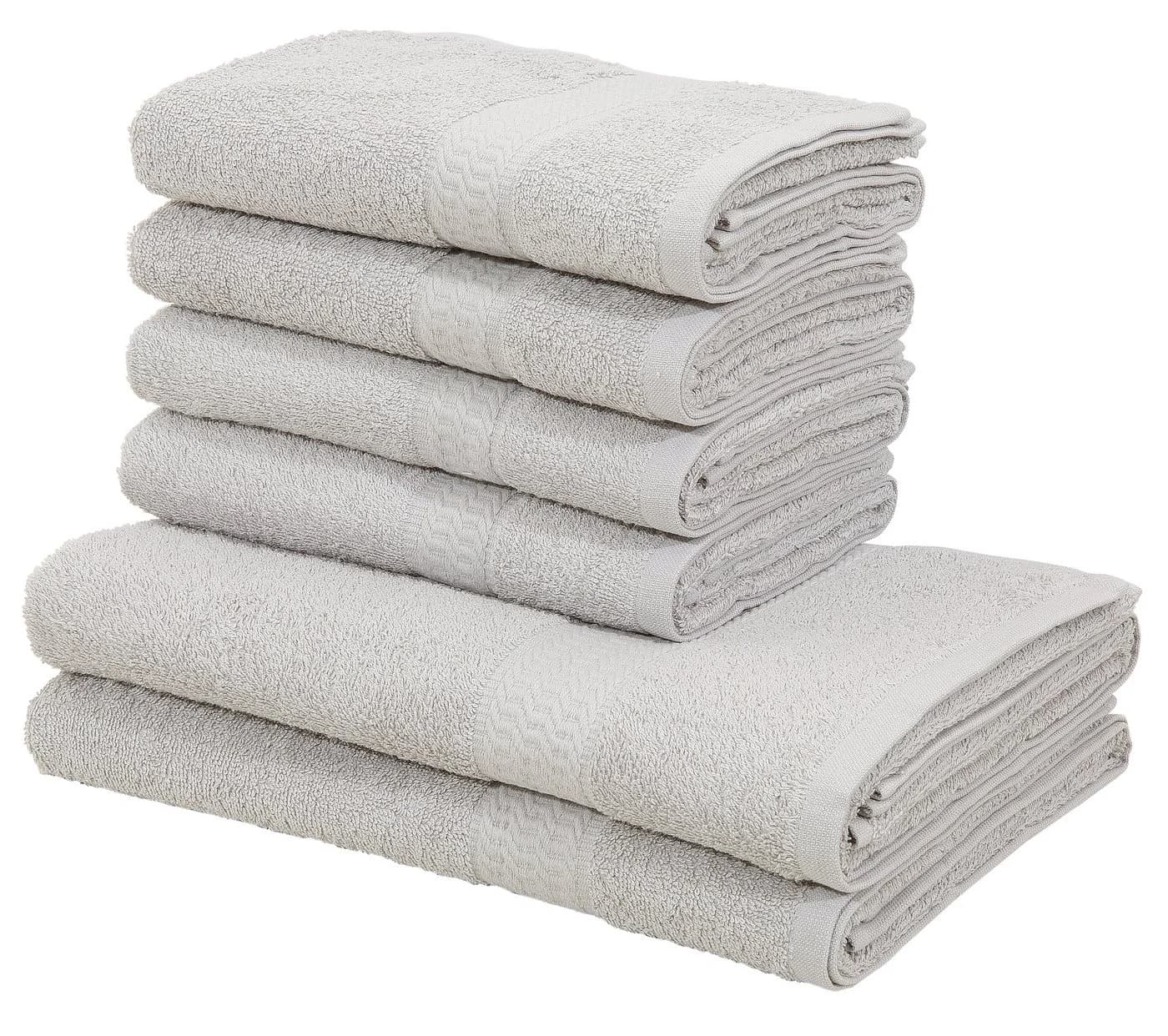 OTTO home Handtuch Set Juna 6-tlg. Grau 100% Baumwolle - Bild 2