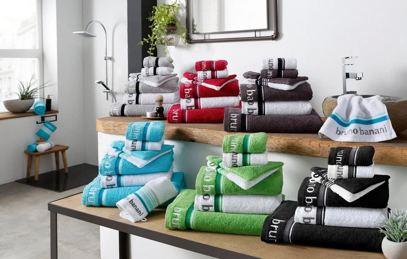 Bruno Banani Handtuch Set Maja 7-tlg. Türkis/Weiß Walkfrottee