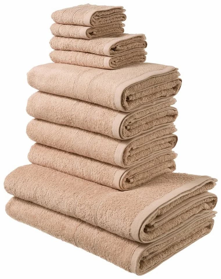 OTTO HOME Handtuch Set Inga 10-tlg. Beige Baumwolle mit Bordüre - Bild 2