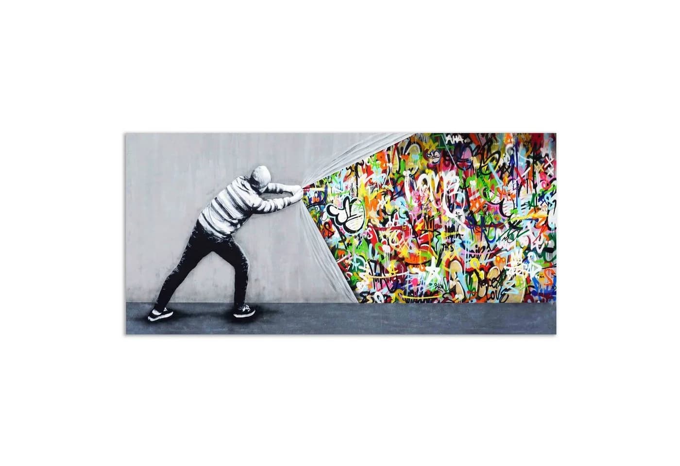 Leinwando Leinwandbild Banksy Graffiti Urban Art