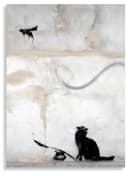 Leinwando Banksy Katze und Fledermaus Street Art Leinwandbild Bild 3
