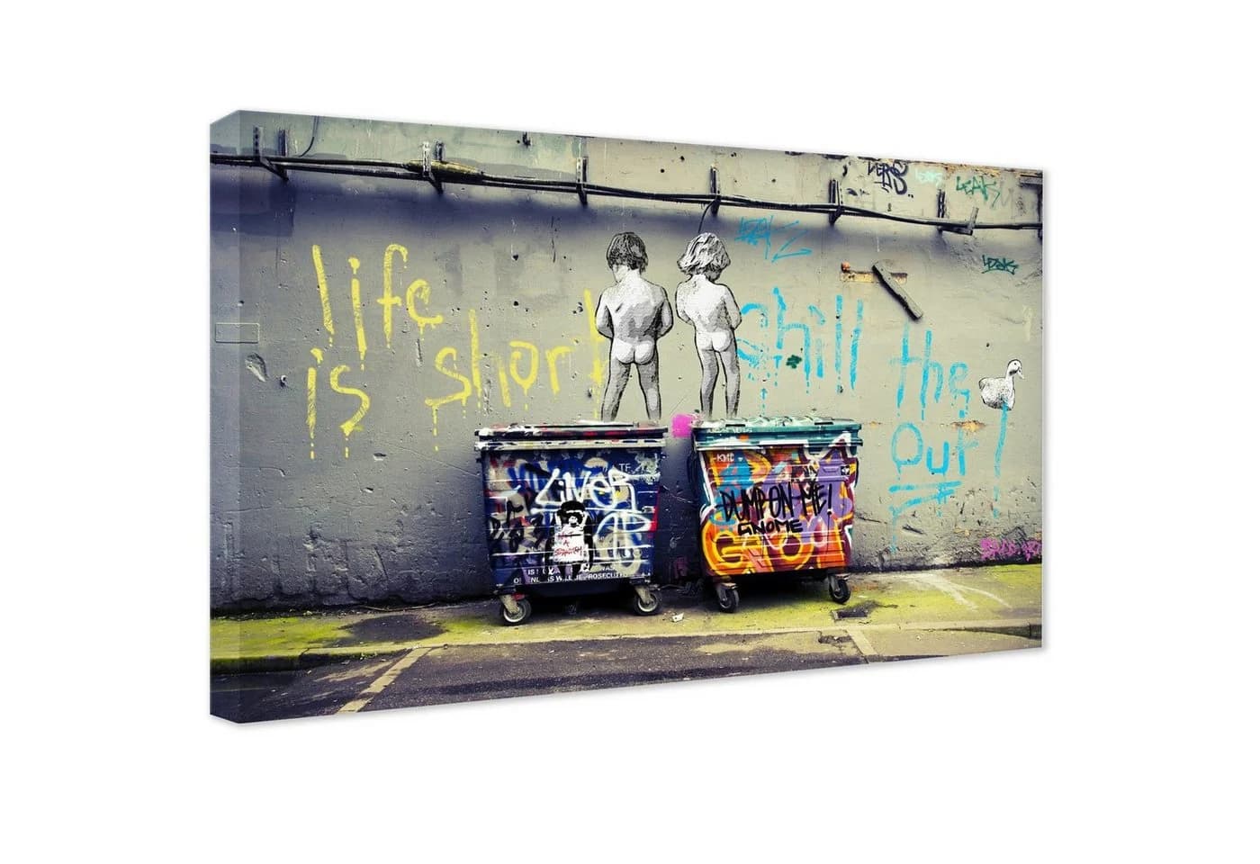 Leinwando Banksy Leinwandbild Life is short Urban Street Art - Bild 2