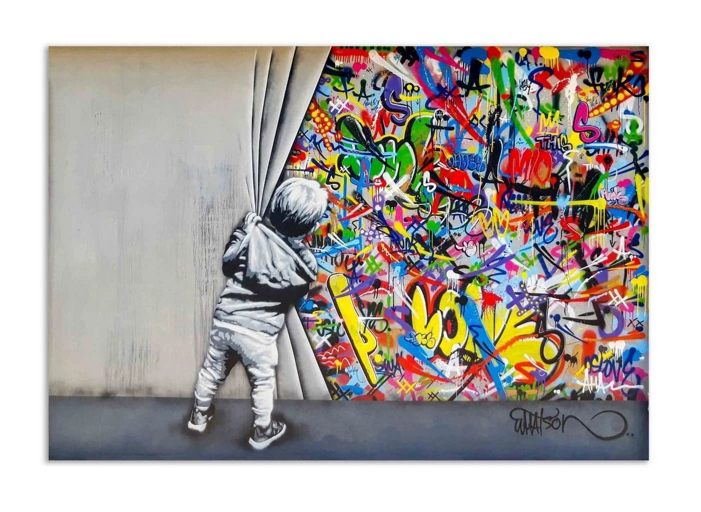 Leinwando Leinwandbild Banksy Graffiti Urban Modern - Bild 2