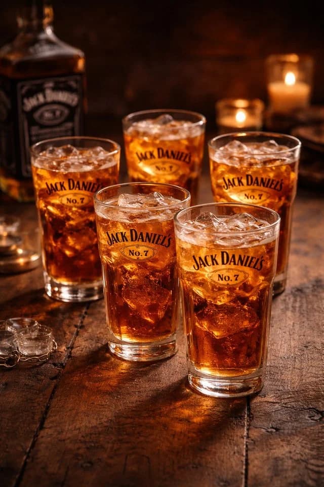 Jack Daniel's Longdrink Gläser-Set 6er mit Logo & Eichung